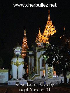 légende: Shwedagon Paya by night Yangon 01
qualityCode=raw
sizeCode=half

Données de l'image originale:
Taille originale: 152572 bytes
Temps d'exposition: 1/50 s
Diaph: f/180/100
Heure de prise de vue: 2002:08:19 19:16:30
Flash: non
Focale: 63/10 mm
